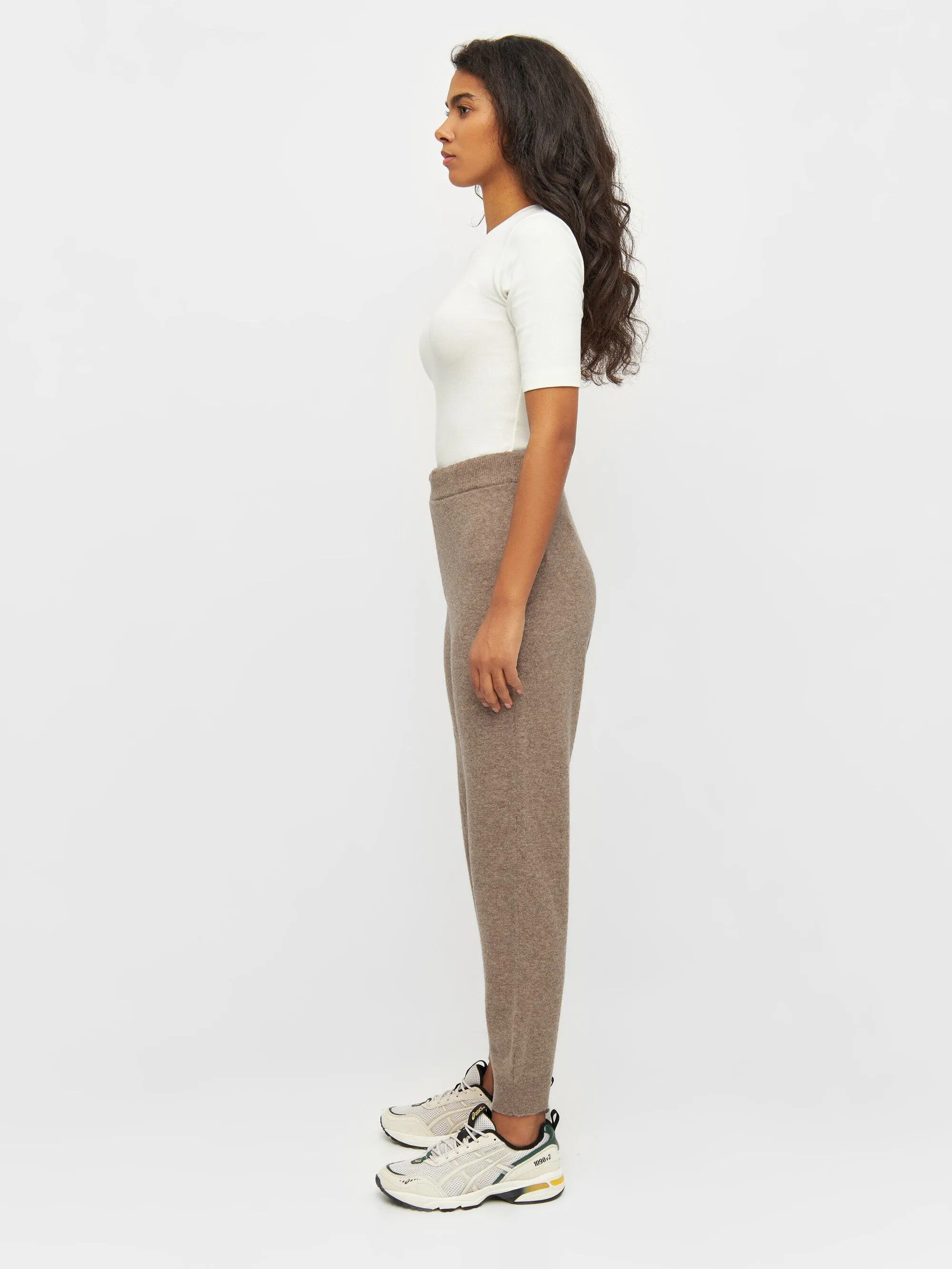 JADE hybrid knitted jog pants - Kelp melange