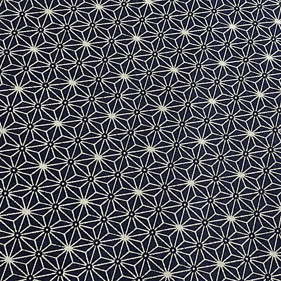 Japanese Cotton, Navy Asanoha/Stars/Hemp Leaf  43" wide, By the Full Yard, New Not Vintage,  #SK100-2B