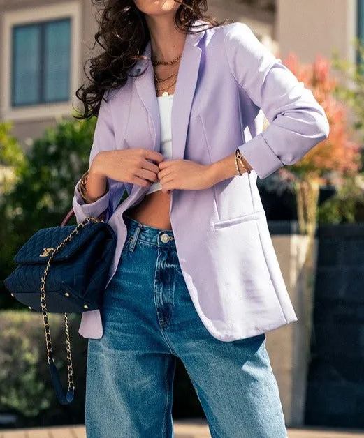 Julianne Open Front Lavender Blazer