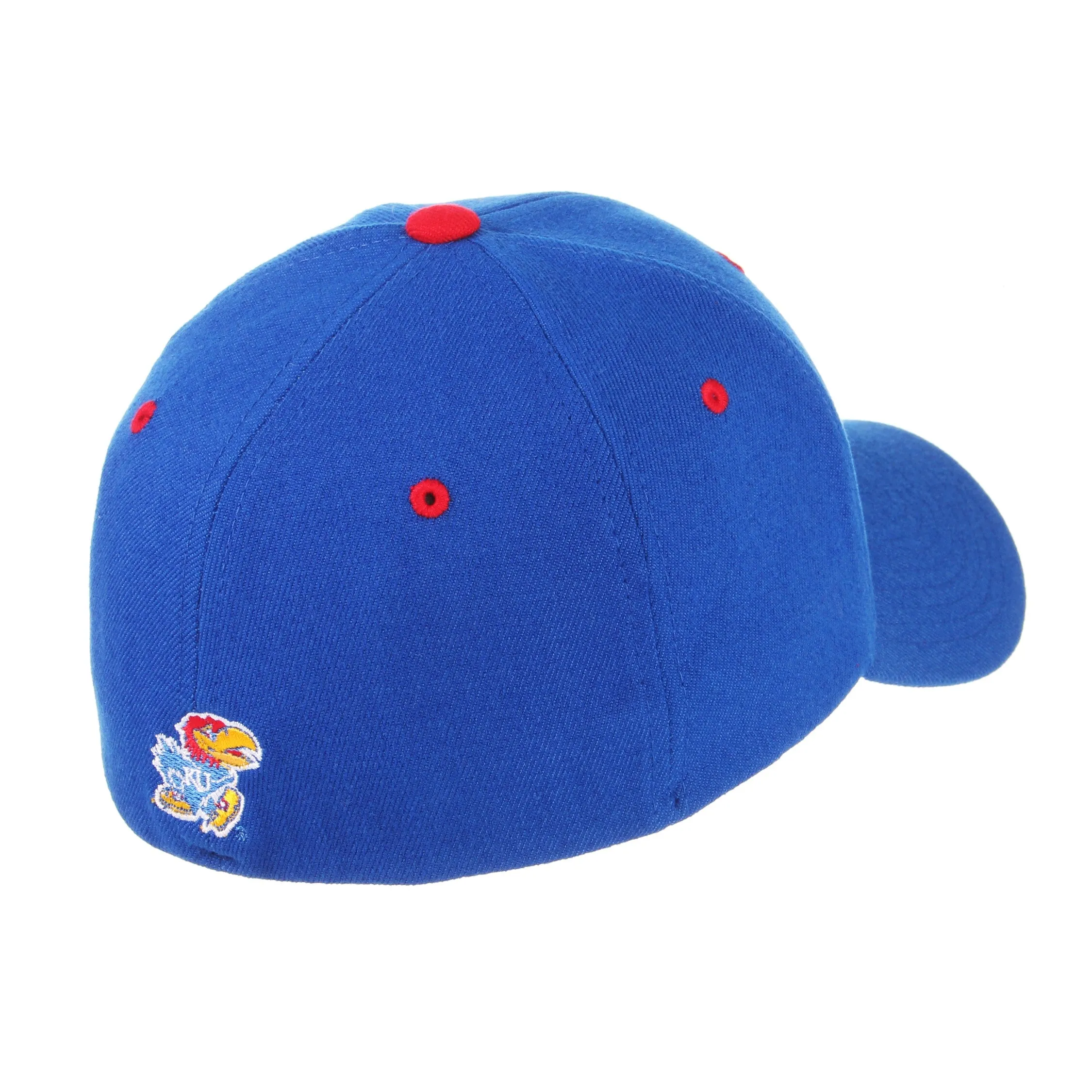 Kansas Jayhawks Zephyr Flag Logo Royal Blue Structured Stretch Fit Hat Cap