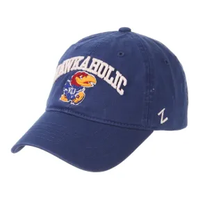 Kansas Jayhawks Zephyr "Hawkaholic" Royal Blue Strapback Relax Fit Hat Cap