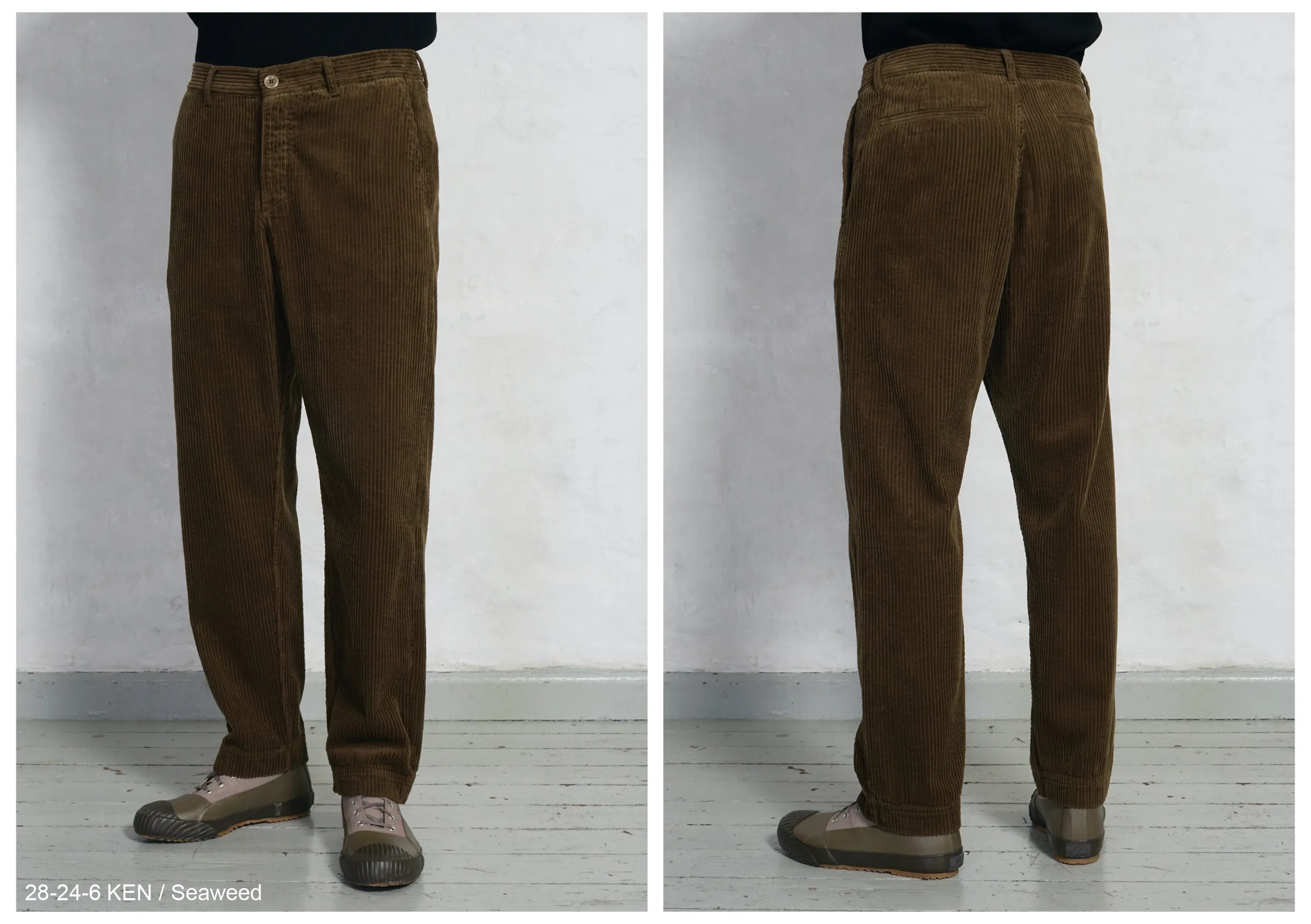 KEN 28-24-6 | Wide Cut Trousers | Seaweed