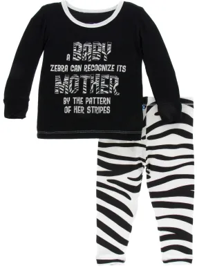 KicKee Pants Natural Zebra Long Sleeve Pajama Set