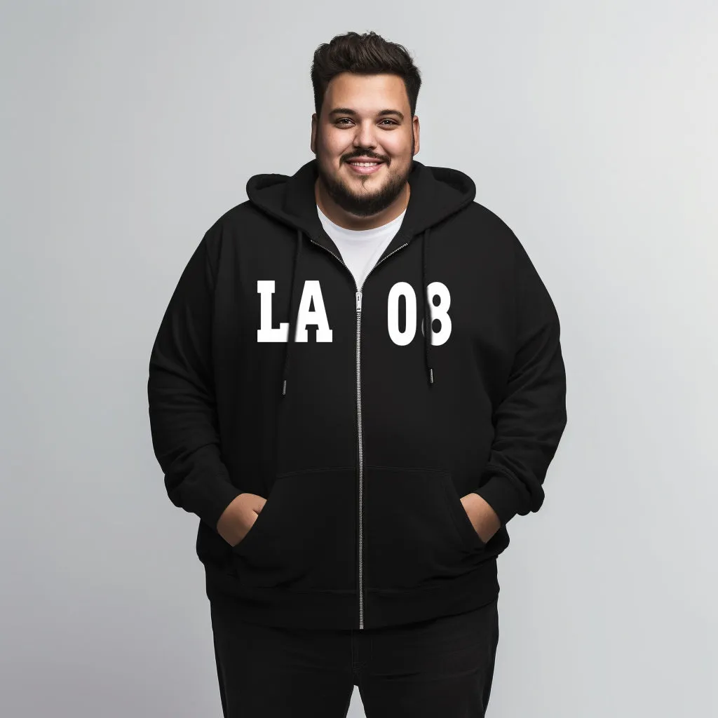 LA08 Zipper Plus Size Hoodie