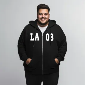 LA08 Zipper Plus Size Hoodie