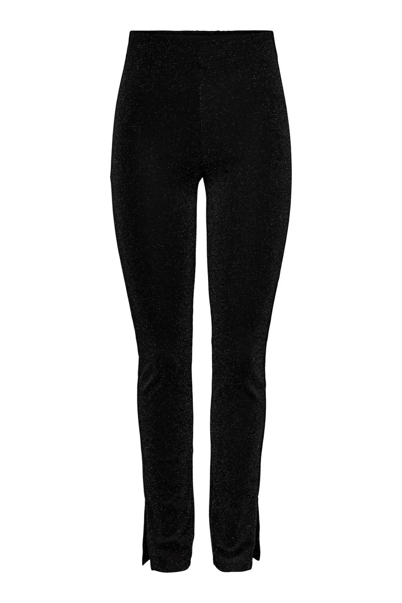 Lina High Waist Slit Pants - Black