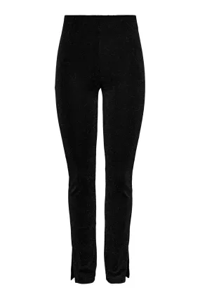 Lina High Waist Slit Pants - Black