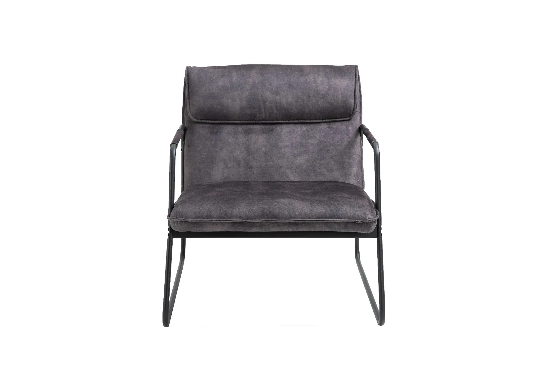 Linen Upholstered Armchair Lounge Chair with Sled Base