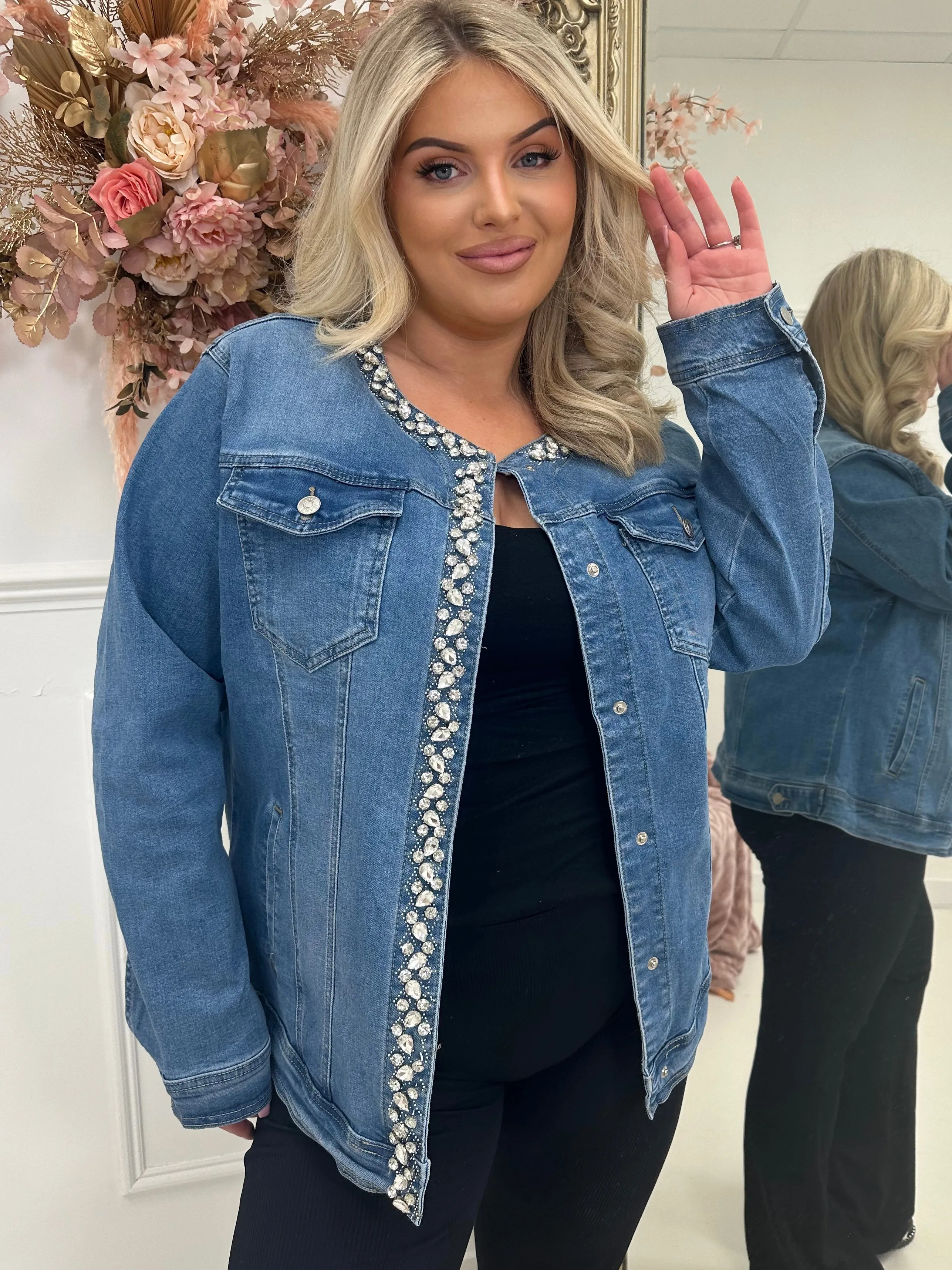 Lola denim diamonte jacket