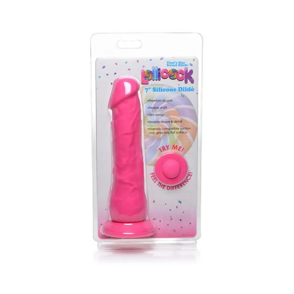 Lollicock Silicone Dildo Without Balls 7 In. Cherry