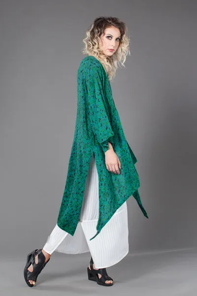 Long Kimono Jacket in Terrazzo Crinkle