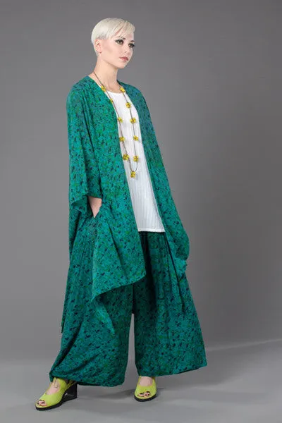 Long Kimono Jacket in Terrazzo Crinkle