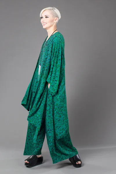 Long Kimono Jacket in Terrazzo Crinkle