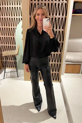 LONG VEGAN LEATHER PANTS