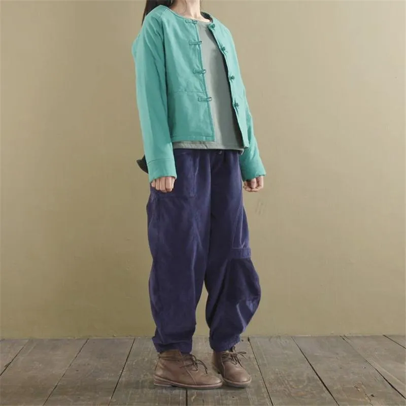 Loose Corduroy Pants With Pockets