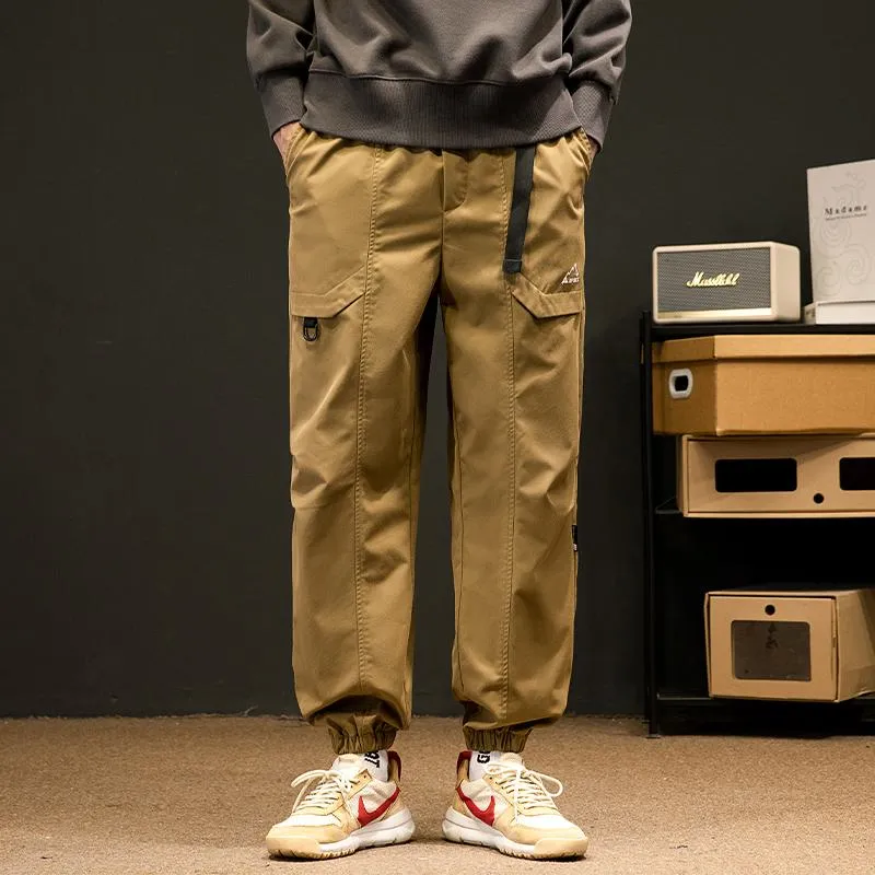 Loose Fit Elasticity Slant Pocket Tapered Cargo Pants