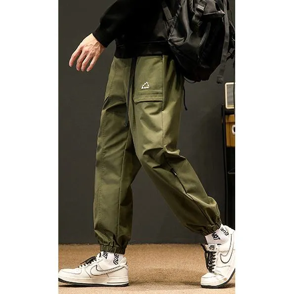 Loose Fit Elasticity Slant Pocket Tapered Cargo Pants