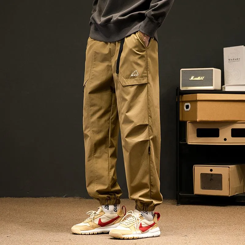 Loose Fit Elasticity Slant Pocket Tapered Cargo Pants