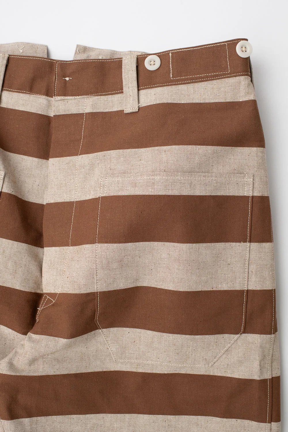 Lot 1230 - Striped Prisoner Pants - Brown