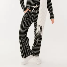 Lounge Pants, Black and White Stripe