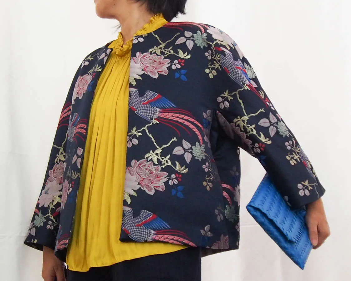 <RS18J07G-001> ORIENTAL BIRDS Woven Textile Jacket