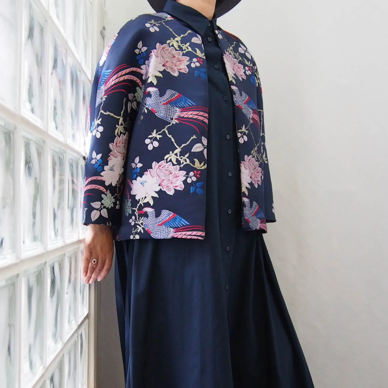 <RS18J07G-001> ORIENTAL BIRDS Woven Textile Jacket