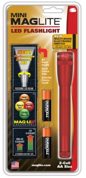 Maglite 2 AA Red LED w- Nylon Sheath