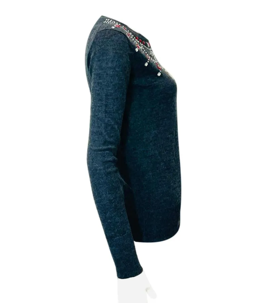 Markus Lupfer Merino Wool & Crystal Jumper. Size XS