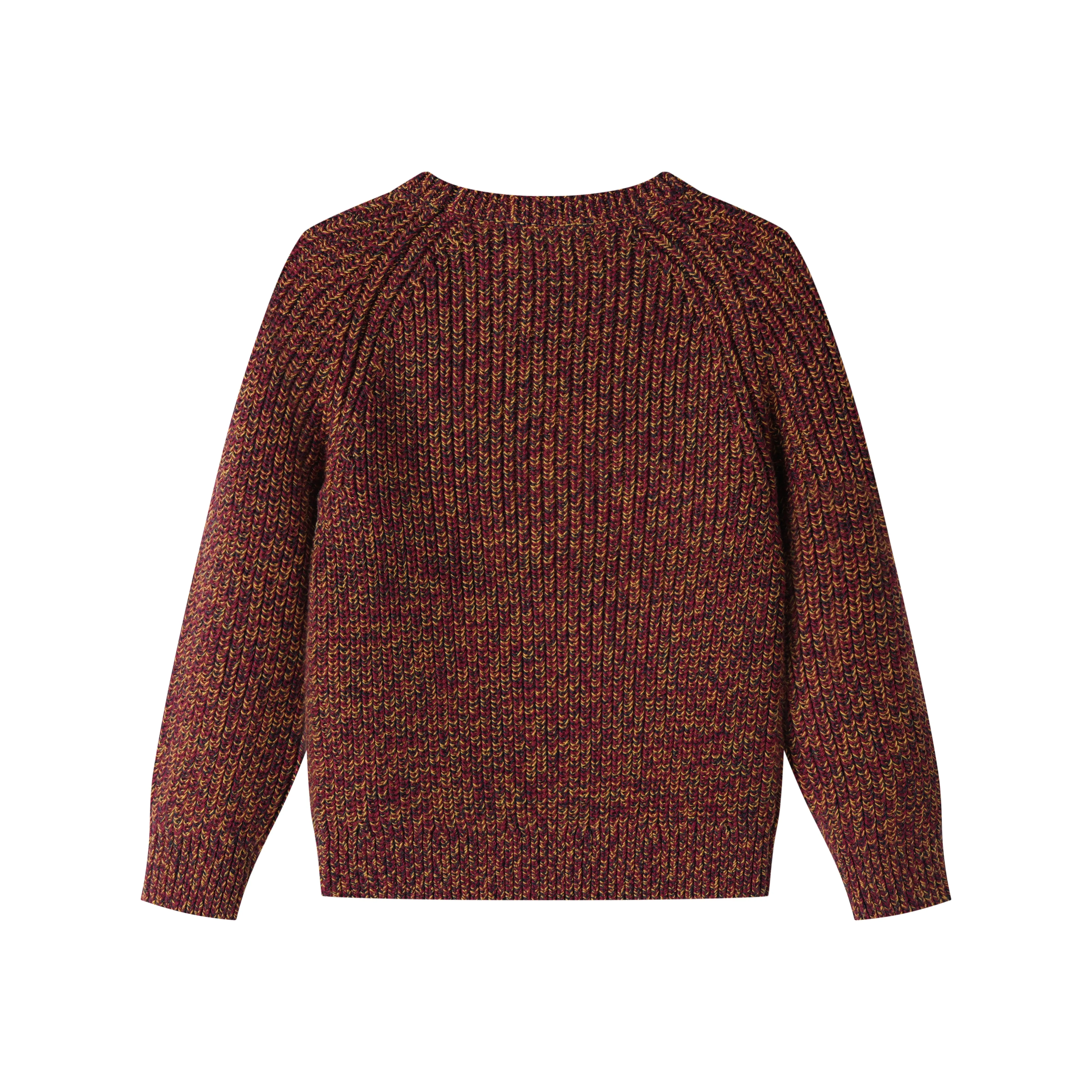 MARLED CHUNKY SWEATER-BURGUNDY MARLED