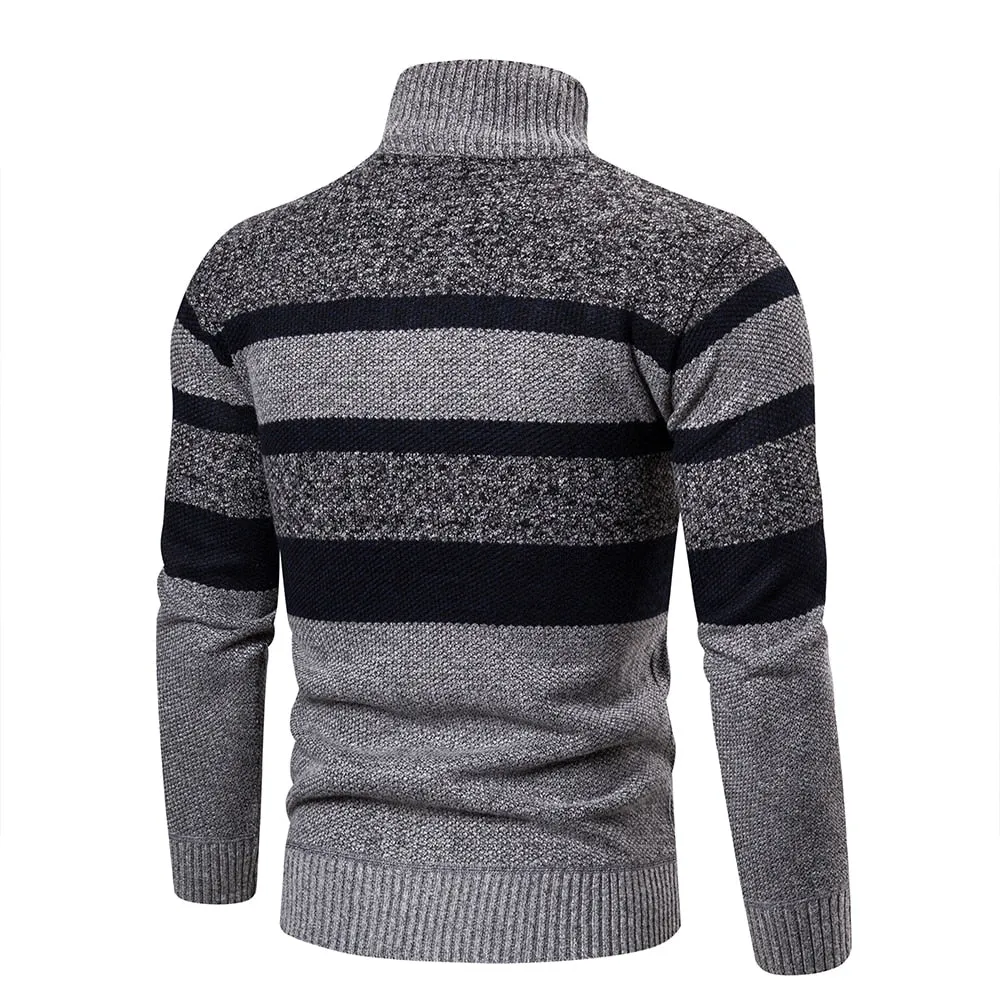 Men Sweaters Jackets Coats Striped Knitted Cardigan Slim Fit Sweaters Coat