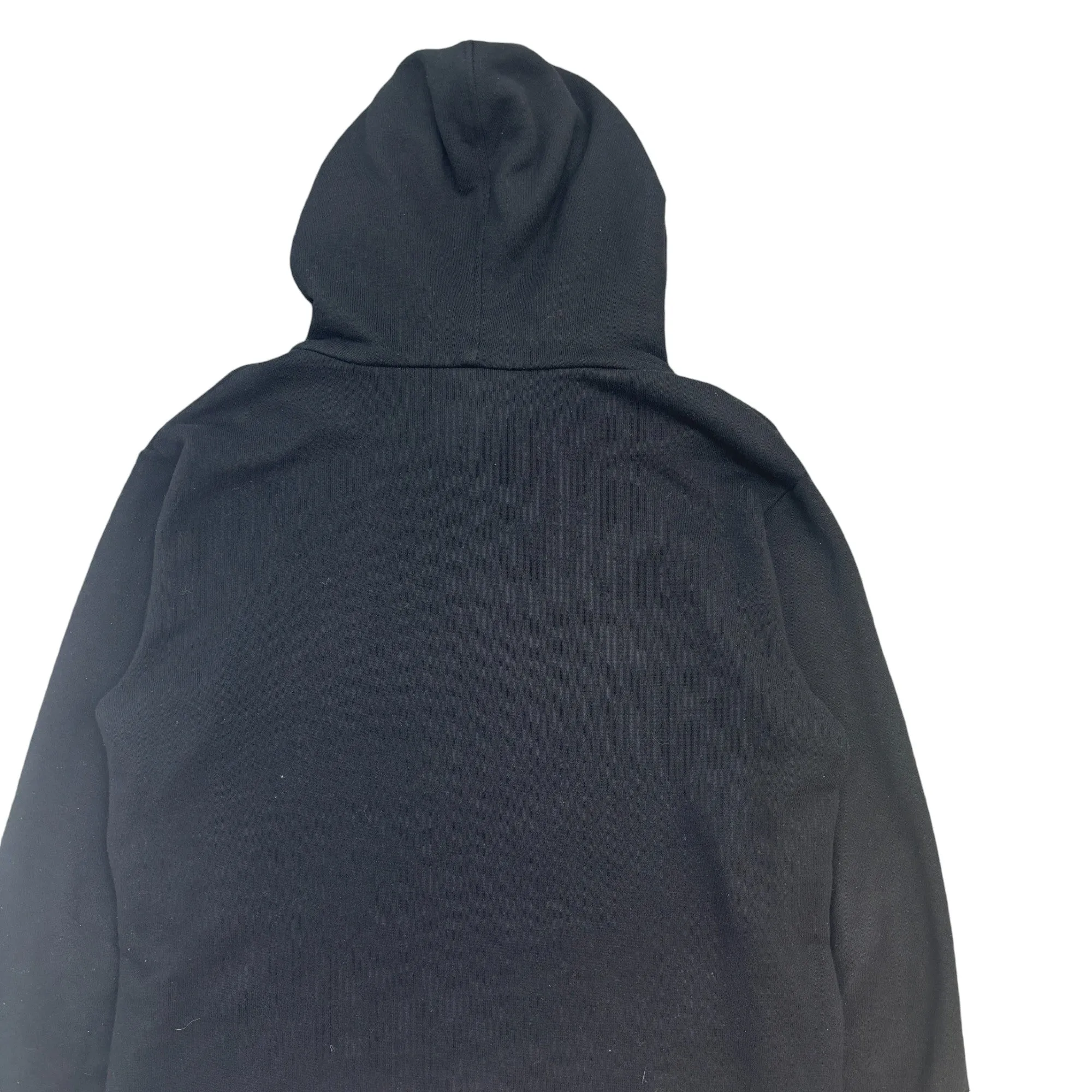 Men's Distressed Fake Logo Hoodie Black Size S