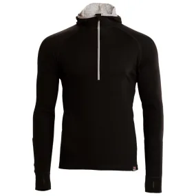 Mens Merino 200 Zip Neck Hoodie (Black)