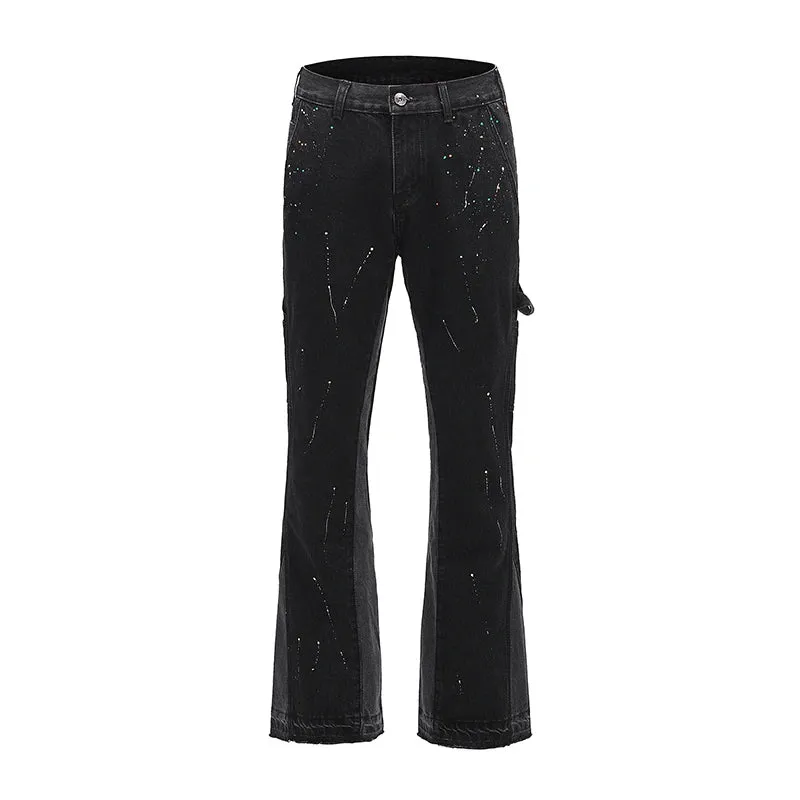 Men's Splash Paint Graffiti Flare Pants