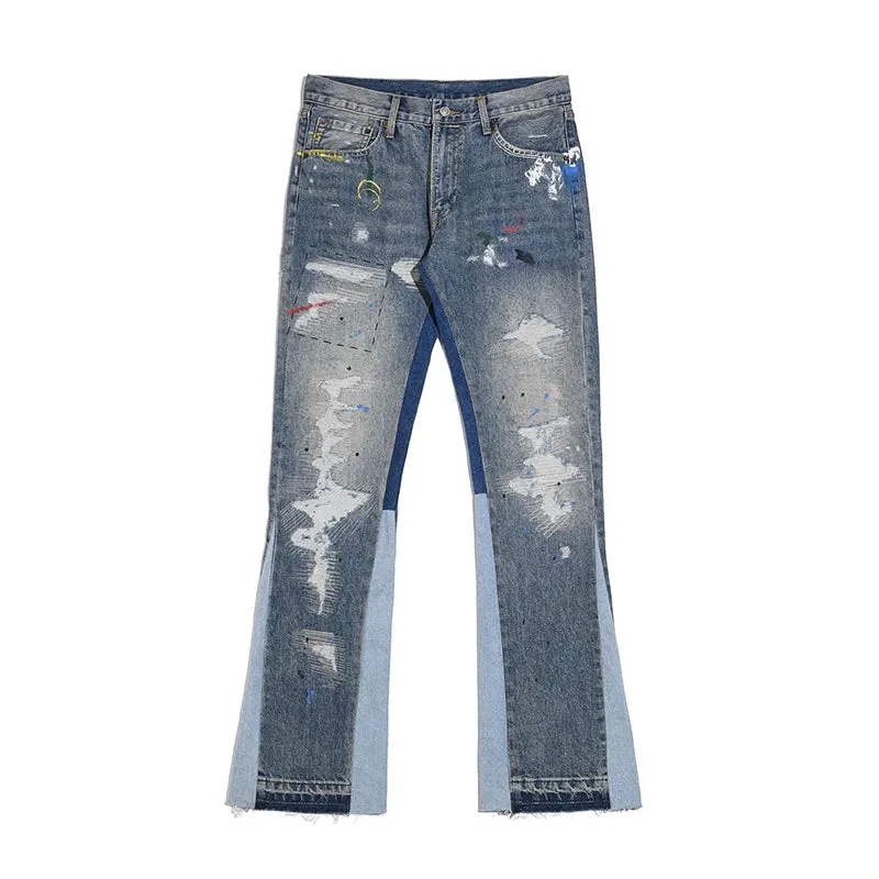 Men's Splash Paint Graffiti Flare Pants