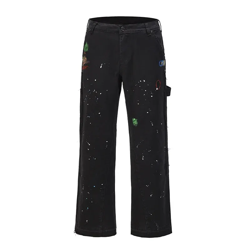 Men's Splash Paint Graffiti Flare Pants