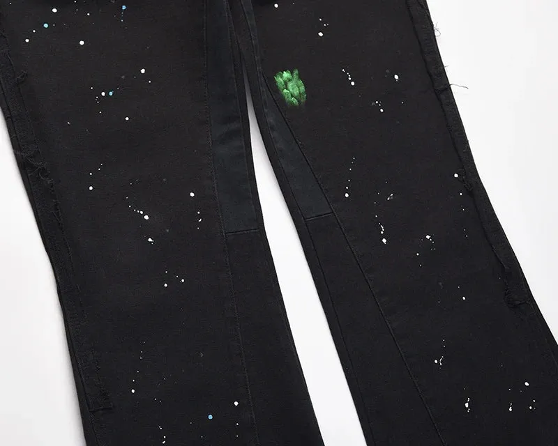 Men's Splash Paint Graffiti Flare Pants