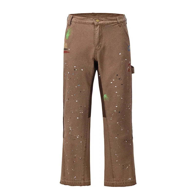 Men's Splash Paint Graffiti Flare Pants