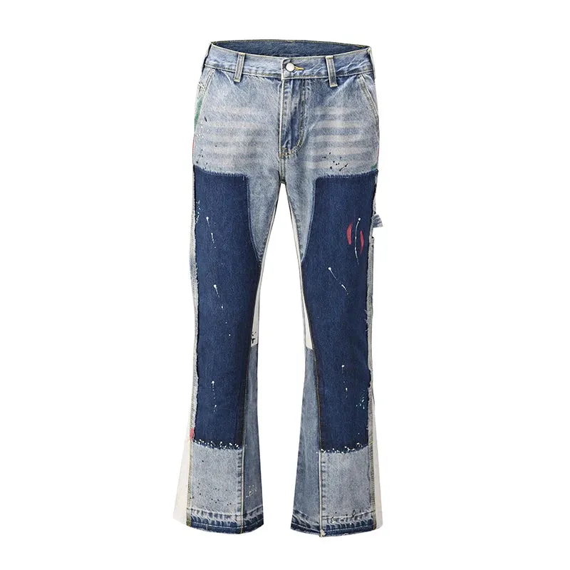 Men's Splash Paint Graffiti Flare Pants