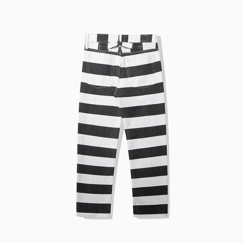 Men's Striped Motorcycle Pants