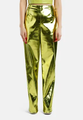 Metallic High Waist Pants