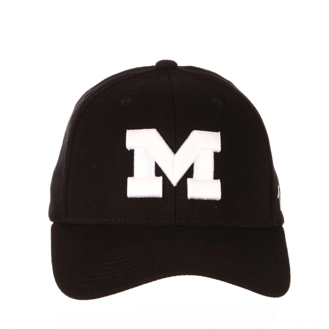 Michigan Wolverines Zephyr "ZH Black" Structured Stretch Fit Fitted Hat Cap