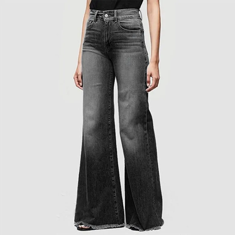 Mid Rise Loose Fit Flare Jeans (Light/Dark Blue, Black)