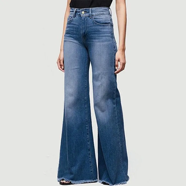 Mid Rise Loose Fit Flare Jeans (Light/Dark Blue, Black)