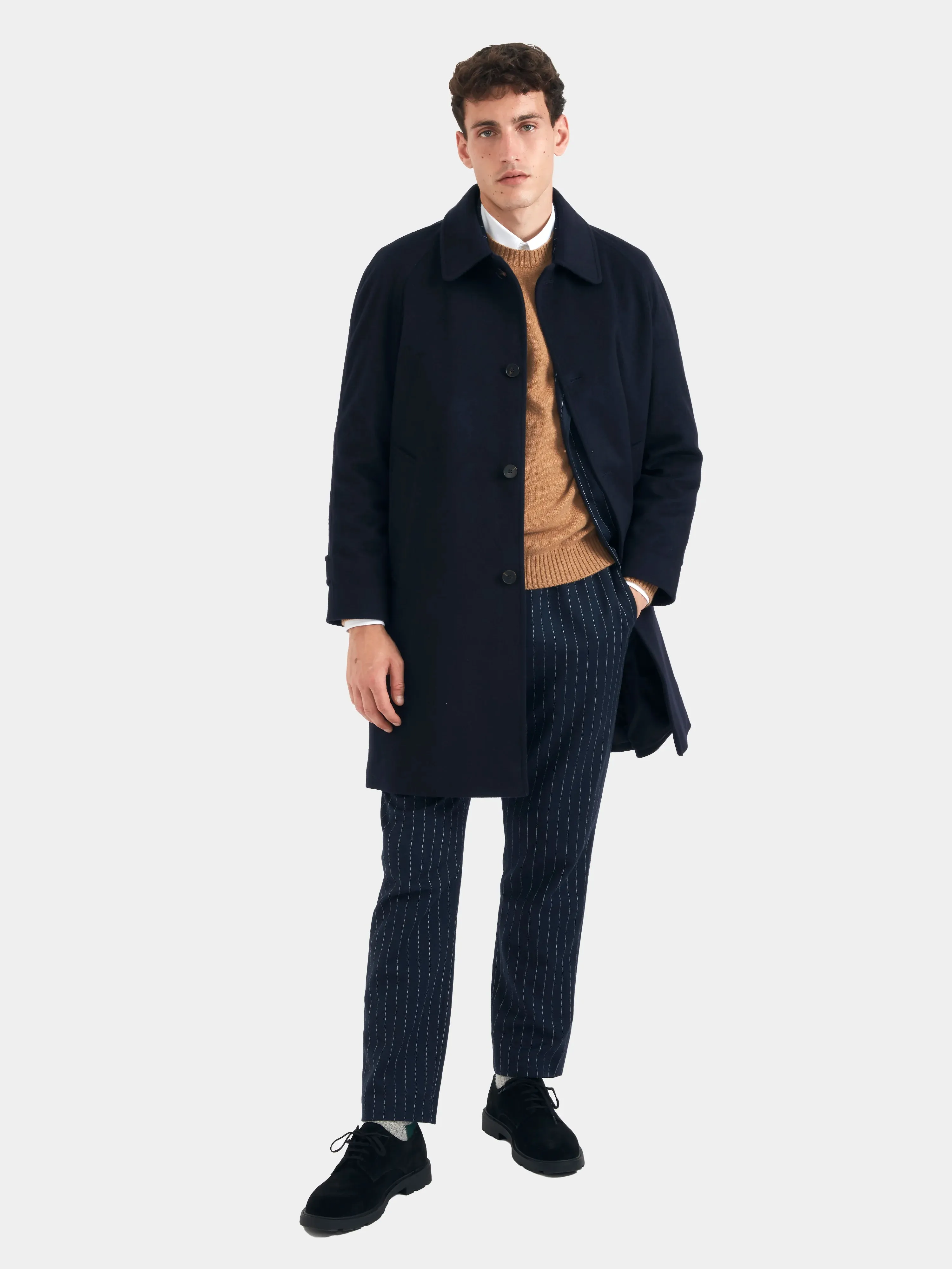 Midnight Navy Cashmere Overcoat