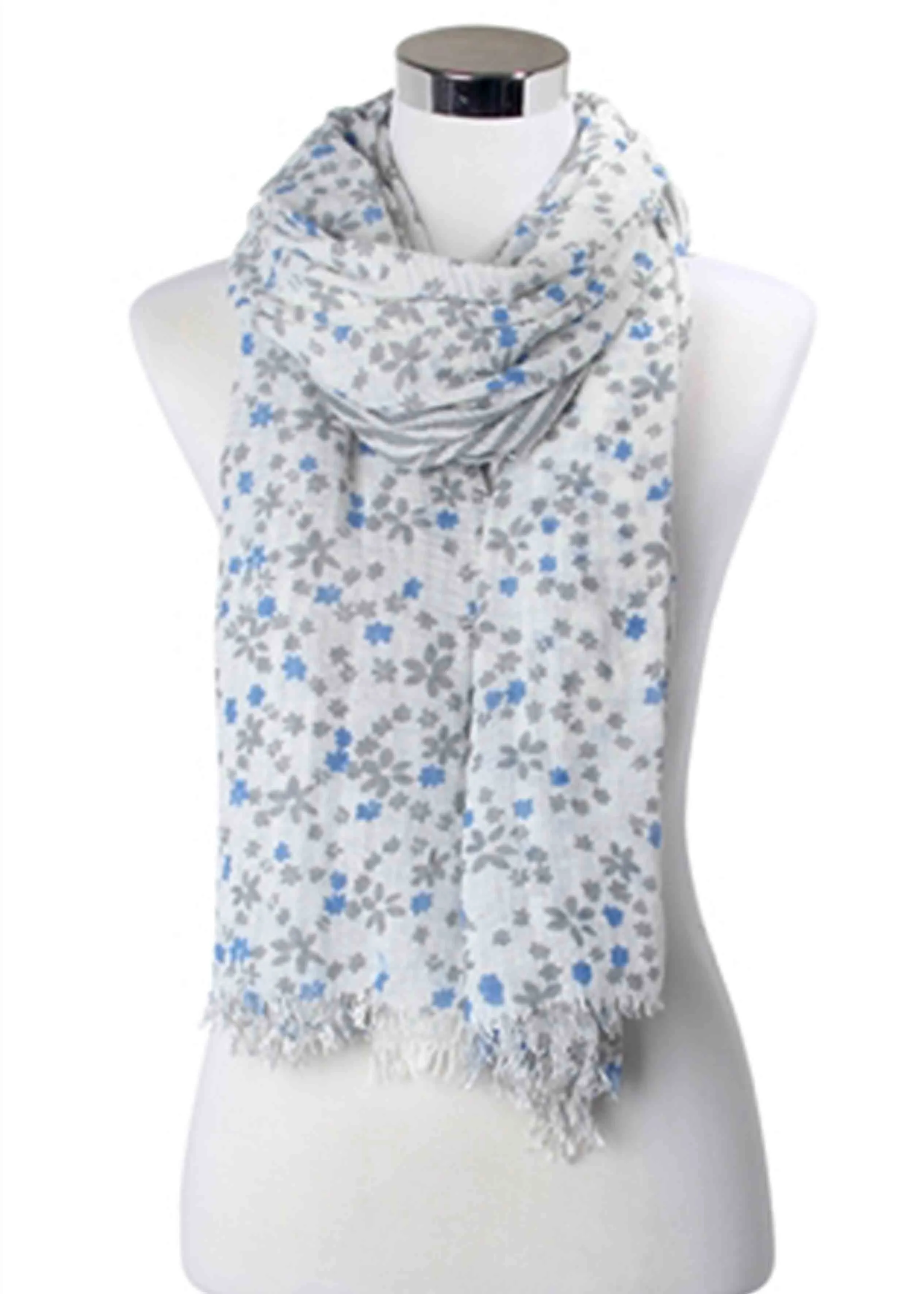 Mini Flower Print Cotton Scarf