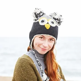 Natural Owl Woolen Animal Hat, Nepal