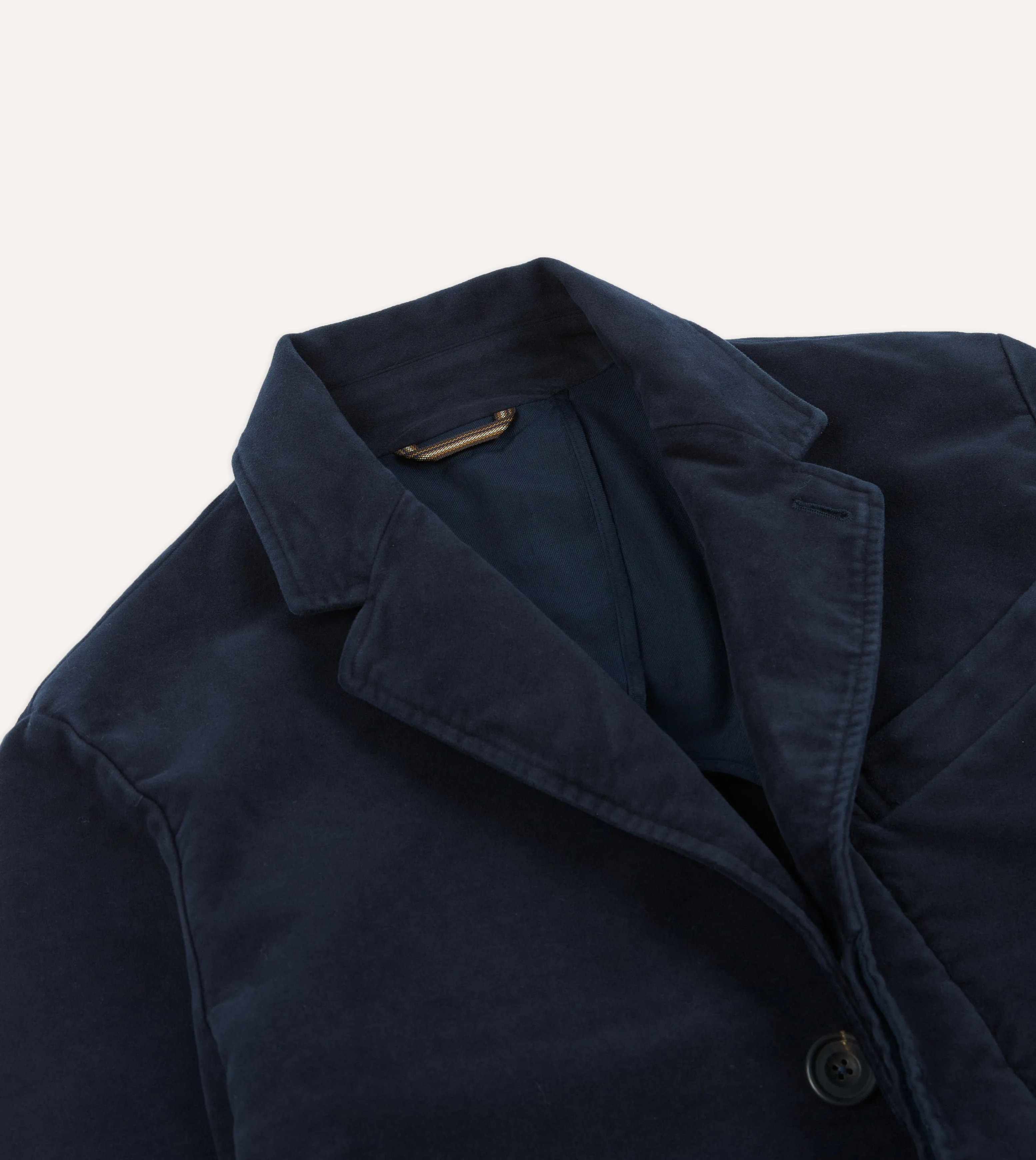 Navy Moleskin Overcoat