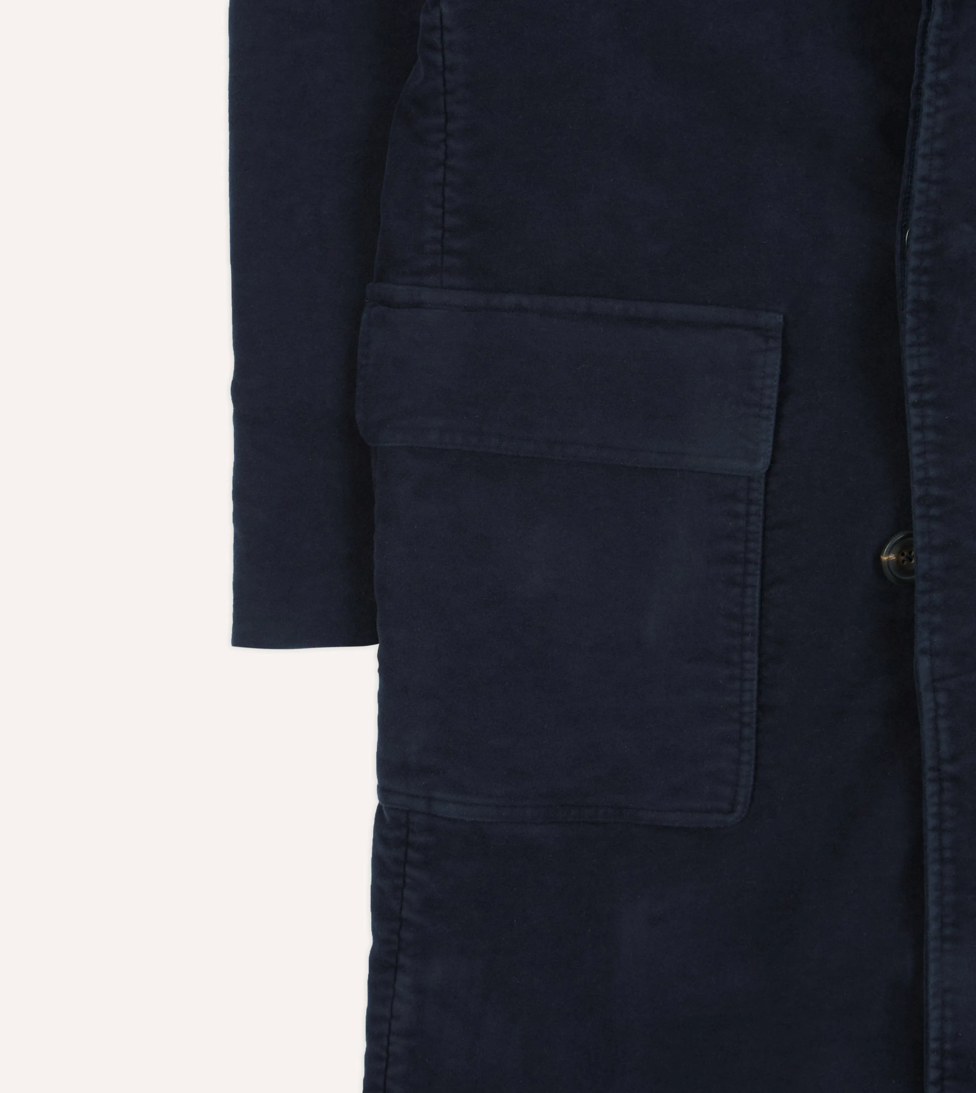 Navy Moleskin Overcoat