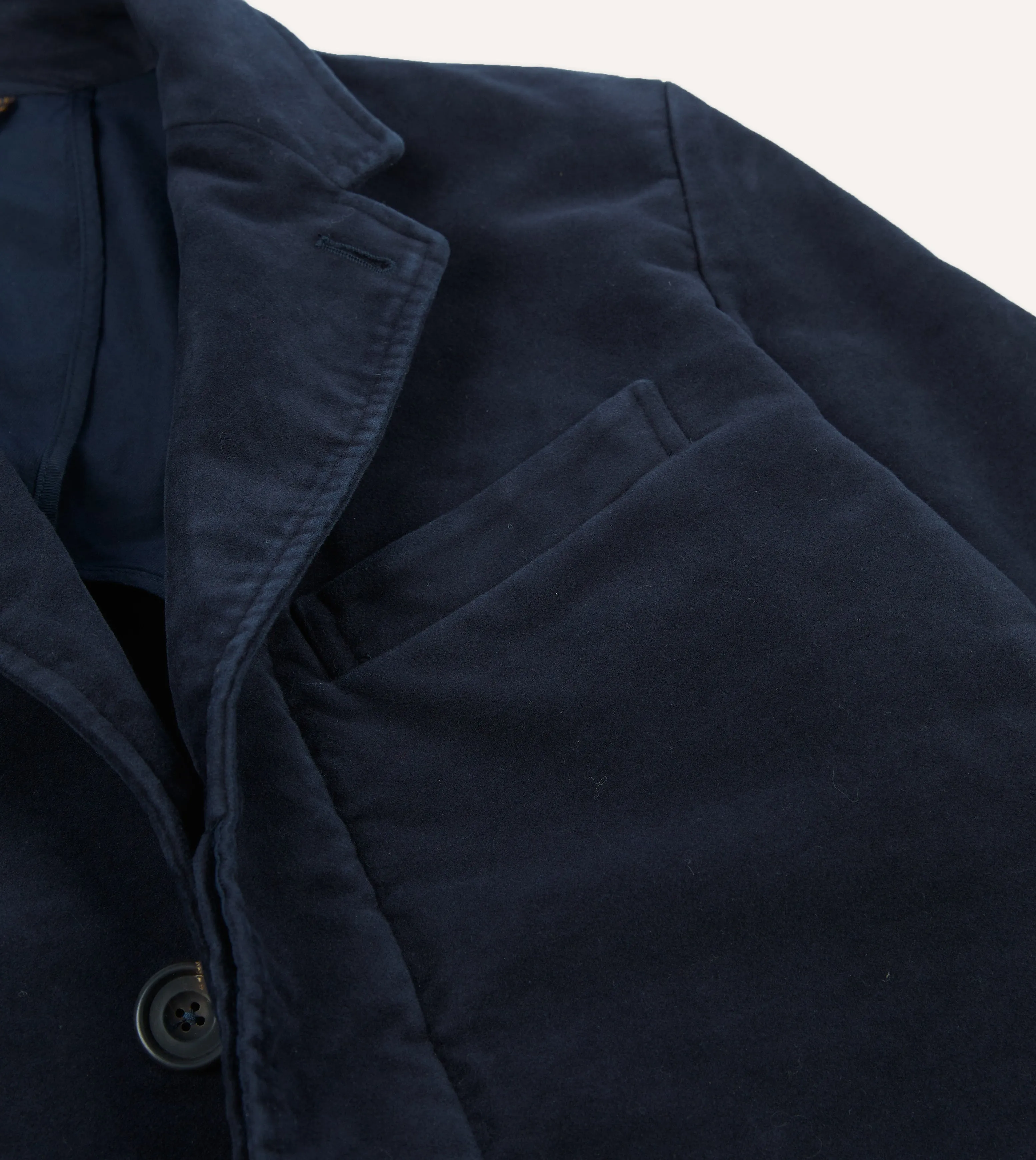 Navy Moleskin Overcoat