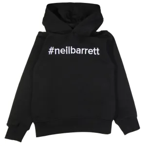 Neil Barrett Kids Black Logo Print Hoodie